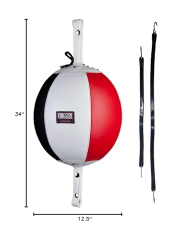 Ringside Leather Boxing Double End Bag with Bungee Cables - size: 9"