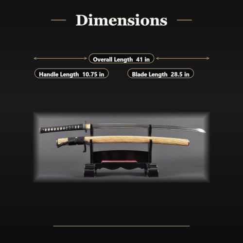 Katana Samurai Sword, 1045 Carbon Steel, Hand Forged, Full Tang - color: Bamboo and Bamboo Pattern Saya