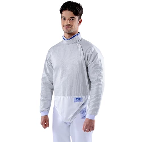 Men’s Electric Sabre Jacket White INOX Washable Conductive Fencing Lamé for Competition and Training - color: Right, size: 56