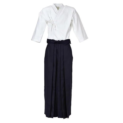 Kendo Tops Aikido Samurai Hakama Martial Arts Clothing Kimono Shirts Costumes - color: Skirt-black, size: 190CM