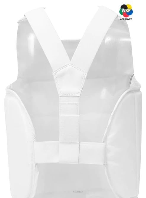 Daedo Chest Protector WKF Approved – Martial Arts Body Shield for Karate Taekwondo – Padded Sparring Training Gear - size: X-Small