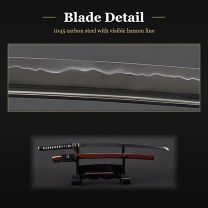 1045 Katana, Hand Forged Full Tang Japanese Sword | Classic Tsuba Series - color: Gold 716