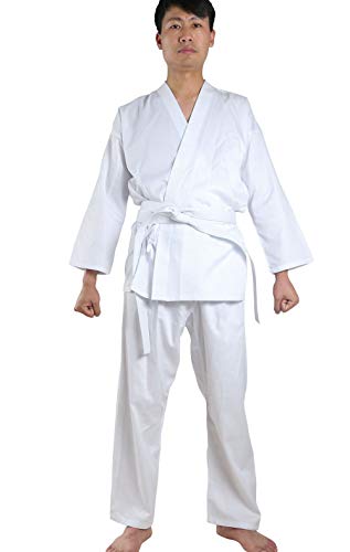 Karate Uniform with Free Belt , White Karate Gi for Kids & Adult Size 000-6 - size: Size 4/170CM (5'5"-5'9")