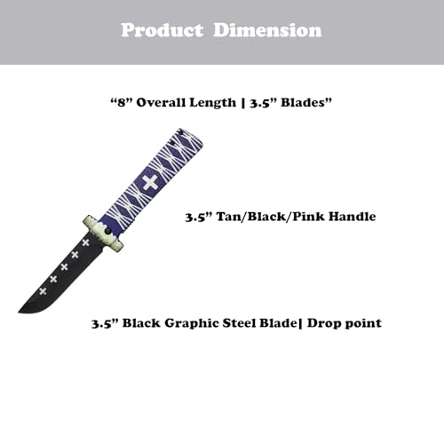 LALAPORT Anime Inspired Pocket Knife Collection | Katana Style Folding Knives | Cosplay, Display, EDC (Kikoku) - color: Kikoku