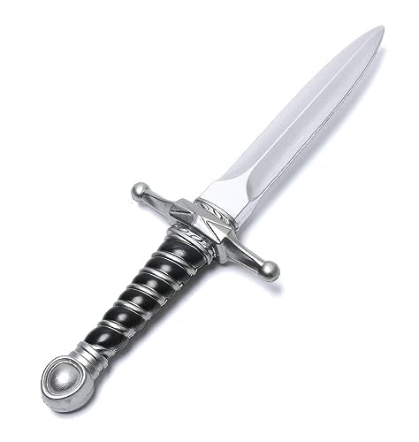 DAYSTART PU Foam Dagger Prop, Non-Functional Costume Dagger with Plastic Core for Adult Cosplay - color: Silver