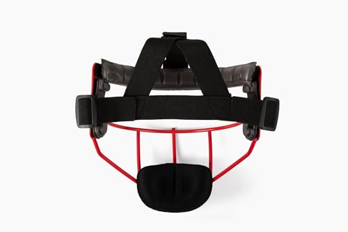 Defender Fielder’s Wire Mask - High-Impact Steel Infielder Face Guard for Softball & Baseball - Adult & Youth Sizes - Lightweight, Maximum Visibility & Secure Fit - color: Scarlet, size: Youth