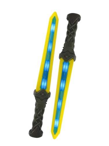Geospace 18” Gladiator Geosword - 2 Pack LED Light Saber Toy Swords for Kids & Adults, Motion Activated Lights & Sounds, Star Wars Lightsabers, Safe Indoor/Outdoor Lightsaber Play