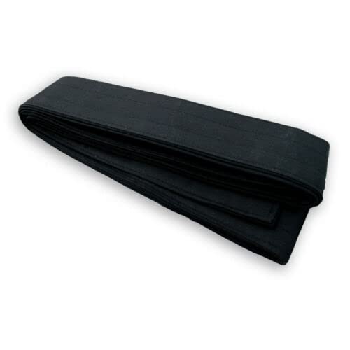 kaku obi Belt for iaido Japanese Traditional Cotton iaido Belt, kyudo Strap - color: Black, size: Width 2.36 in