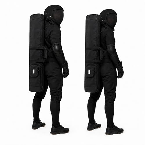 HEMA Sword Bag, 1680D Polyester HEMA Bag for Longsword, Saber, Rapier and Training Weapons, Padded Sword Carrying Case with Shoulder Strap, Black - size: Two Sword Basic