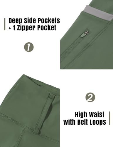 FitsT4 Sports Girls Riding Pants Full Seat High Waist Equestrian Breeches - color: Army Green, size: X-Small