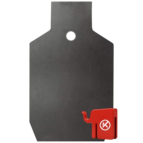 KRATE Tactical Elephant T-Post Target Hanger with 3/8" AR500 Steel Targets for Shooting - Made in USA - Easy Assembly - Built to Fit on Standard T-Post - Hang Metal Plates, Gongs, Torsos - style: 12" Torso + Elephant