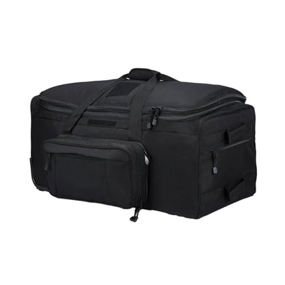 Deployment Bag with Wheels Military Duffle Bag Large Heavy-Duty Bags (Black) - color: Black-1