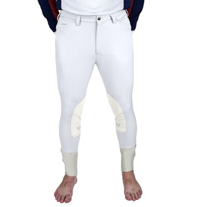 TuffRider Men's Claudio Knee Patch Breeches - color: White, size: 30