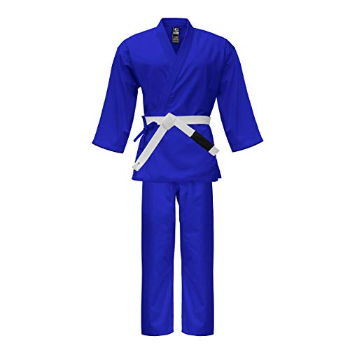 Lightweight Karate Gi - Kids to Adults - Jaguar Pro Gear (Belt Included) - color: Blue, size: 2