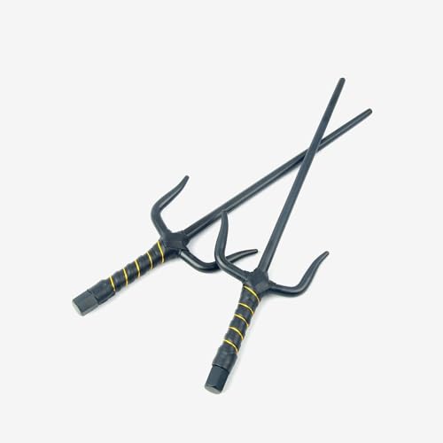 Octagon Metal Martial Arts Sai Multi Size（Black and Silver） - color: Black, size: 15"