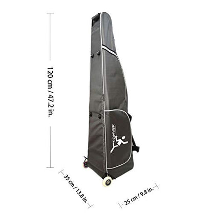 LEONARK Fencing Draw-bar Wheel Bag for Epee Saber and Foil - Hema Sword Bag Trolley Case for Fencing Suit and Mask - color: Wheeled Gray