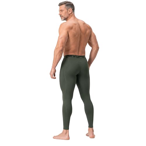 DEVOPS 2-3 Pack Men's Compression Pants Leggings Tights Pocket/Non-Pocket - color: 1# (Basic) - Black / Olive, size: Large