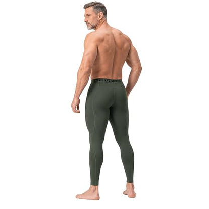 DEVOPS 2-3 Pack Men's Compression Pants Leggings Tights Pocket/Non-Pocket - color: 1# (Basic) - Black / Olive, size: Large