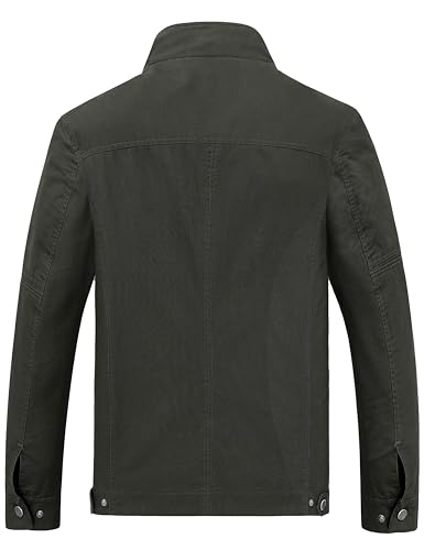 wantdo Men's Cotton Lightweight Military Jacket Casual Windbreaker - color: Army Green, size: Small
