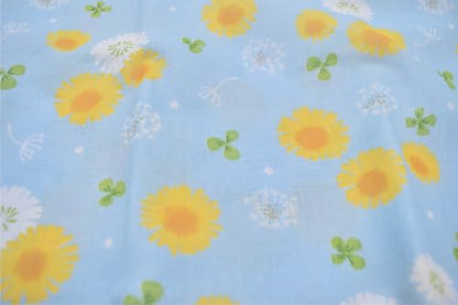 Japanese Gauze Tenugui Towel – 100% Cotton Made in Japan – Quick Dry, Soft & Lightweight Kitchen Tea Towel, Face & Hand Towel for Travel, Gym and Daily Use (1, Dandelion Pattern Blue, Medium) - color: Dandelion Pattern Blue