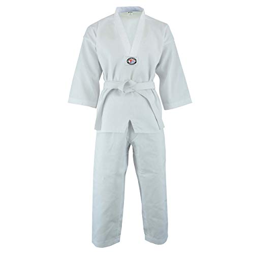 Ultimate - Taekwondo Gi Uniform - Kids Adults Unisex White Belt Included - color: White, size: 0000