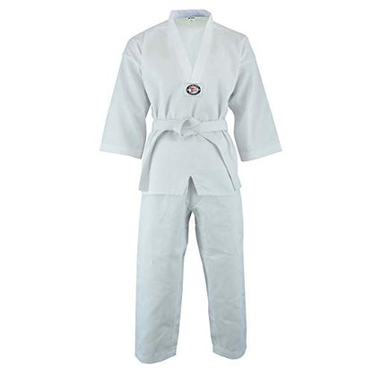 Ultimate - Taekwondo Gi Uniform - Kids Adults Unisex White Belt Included - color: White, size: 0000