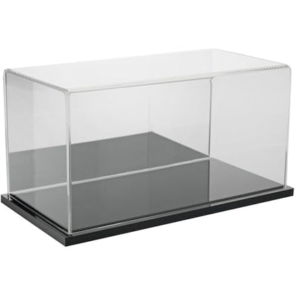 Plymor Clear Acrylic Display Case with Black Base (Mirror Back), 10" x 5" x 5" - color: Black Base (Mirrored)