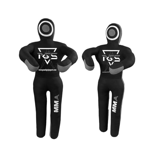 MMA Grappling Dummy Brazilian JIU Jitsu BJJ Punching Bag for Self Defense Wrestling Judo Karate Boxing Throwing Submission Standing Position - UNFILLED - color: Black Grey, size: 6FT / 70"