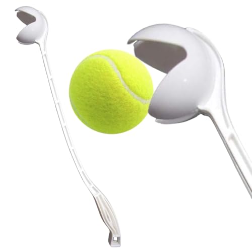 AnNafi® Speed Arm Ball Thrower, Cricket Practice Speed Arm Launcher & Ball Pickup, Fetch & Fold Ball Launcher Set, Cricket Practice Equipments (with Tennis Ball, White) - color: White, size: With Tennis Ball