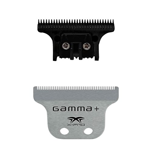 GAMMA+ Hair Trimmer Fixed Moving Blade Replacement Professional Grade - style: Fixed Classic X-Pro Blade Stainless Steel with Black The One Moving Trimmer Blade Set