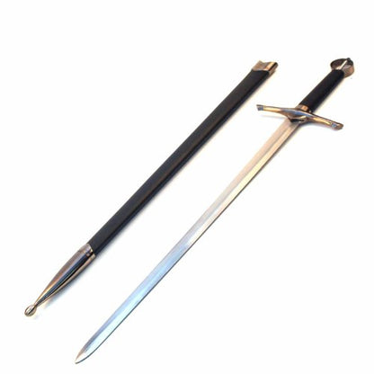 Ace Martial Arts Supply 36" Medieval Knight Arming Sword with Scabbard – Unsharpened Stainless Steel for Cosplay & Display - color: Chivalry Golden Ring W/ Frog Belt