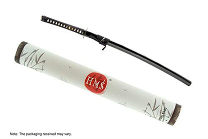 Katana Samurai Sword for Dojo, Hand Forged Carbon Steel, Full Tang - color: 1045 Damascus Katana Bo-Hi 630