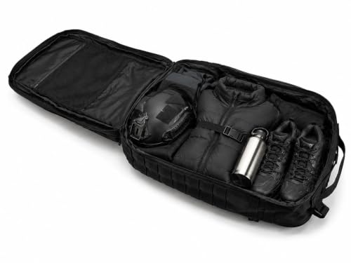 Large Black Tactical Backpack for Men - color: Black