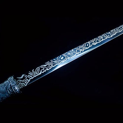 39'' Cosplay Katana Samurai Sword - Unsharpened, Metal Katana Exquisite Crafts, High Carbon Steel, Anime Costume Prop, Birthday Present, Living Room Decoration Ornaments