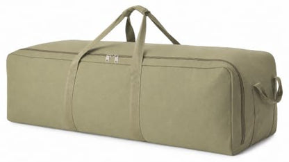 DoYiKe Extra Large Canvas Duffle Bag for Travel Heavy Duty Military Duffel - color: SOArmygreen, size: 150L