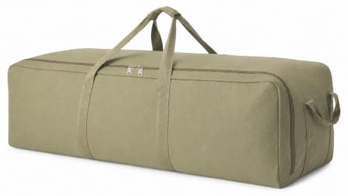 DoYiKe Extra Large Canvas Duffle Bag for Travel Heavy Duty Military Duffel - color: SOArmygreen, size: 150L