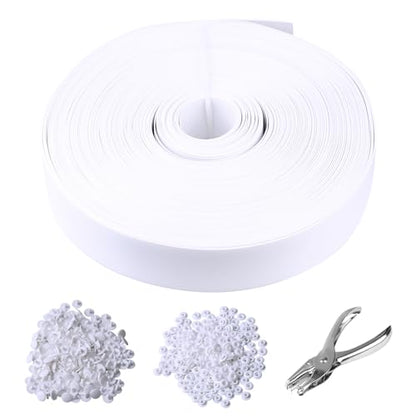Chain Link Fence Tape,250ft×1.85in, Fence Privacy Strip,One Hole Punch&200 Fasteners，Suitable for Terraces, Patio, Gates, Swimming Pool, White - color: white