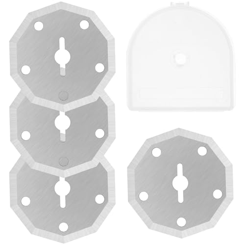 4Pcs Tungsten Steel Replacement Blades for Cordless Electric Scissors - Universal Suitable for RC2600K, WX2300 (Paper, Plastic, Carpet Cutting) with Protective Cover