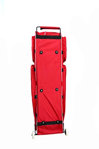 LEONARK Fencing Draw-bar Wheel Bag for Epee Saber and Foil - Hema Sword Bag Trolley Case for Fencing Suit and Mask - color: Oster Red
