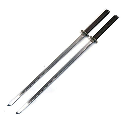 Ace Martial Arts Supply Leonardo Dual Ninja Swords with Back Carrying Scabbard