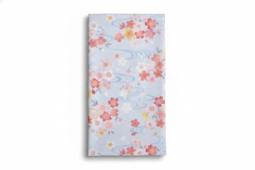 Japanese Gauze Tenugui Towel – 100% Cotton Made in Japan – Quick Dry, Soft & Lightweight Kitchen Tea Towel, Face & Hand Towel for Travel (1, Flowing Water Cherry Blossom Pattern Blue, Medium) - color: Flowing Water Cherry Blossom Pattern Blue