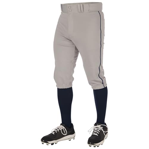 Champro Boys Triple Crown 2.0 Baseball Knickers with Braid - color: Grey, Navy, size: Small