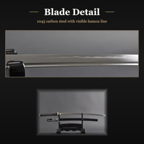 Katana Samurai Sword, 1045 Carbon Steel, Hand Forged, Full Tang - color: Dragonfly