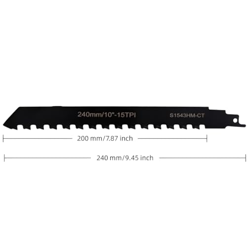Reciprocating Saw Blade for Brick, S1543HM 240mm, Black