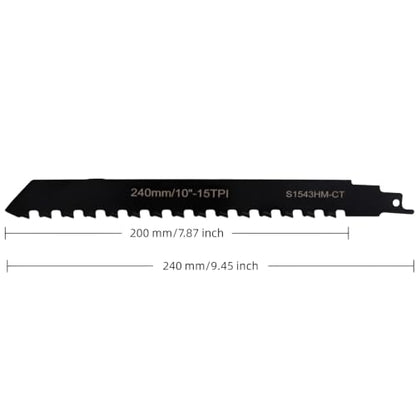 Reciprocating Saw Blade for Brick, S1543HM 240mm, Black