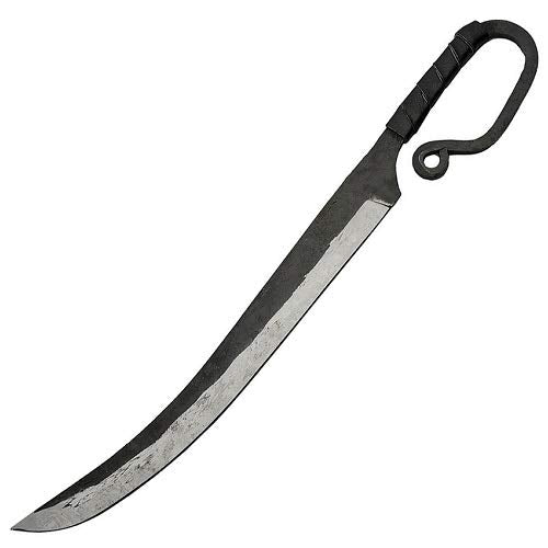 SZCO Supplies 21-Inch Antique Hand-Forged Carbon Steel Sword– Leather Wrapped Handle & Sheath