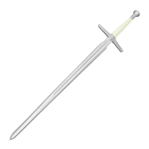 Full Size Medieval Foam Practice Sword for Cosplay LARP Costume Halloween - style: Silver - White