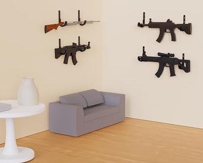 HEKAGURA Metal Gun Rack Storage Rifles Shotgun Hooks Wall Mount Hangers for Any Rifles Shotguns Archery Bow with Soft Padding and Heavy Duty Steel… - color: 6Pack Black