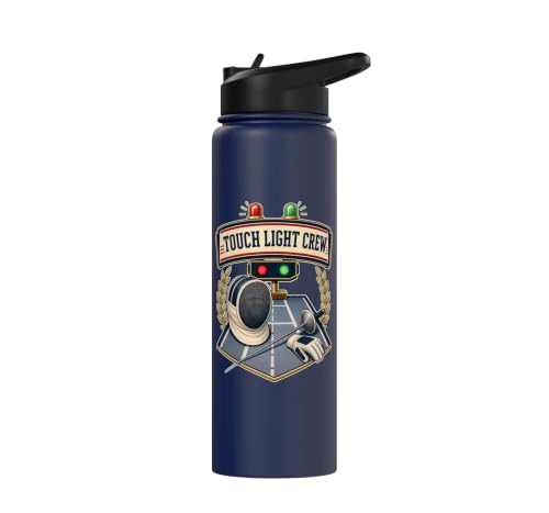 TOUCH LIGHT CREW Fencing Scoring Box Stainless Steel Insulated Water Bottle - color: Navy Blue