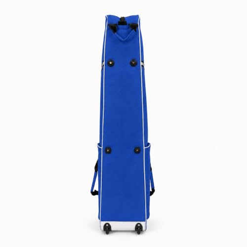 Fencing Bag with Wheels, Rolling Fencing Bag for Foil Epee Saber, Long Sword Carrier for HEMA and Fencing Gear, Side Pocket and Carry Handles - color: Blue